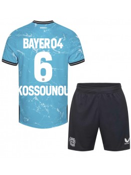 Bayer Leverkusen Odilon Kossounou #6 Ausweichtrikot für Kinder 2023-24 Kurzarm (+ Kurze Hosen)